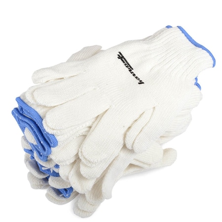 Forney String Knit Gloves, L, 6 PK 53269